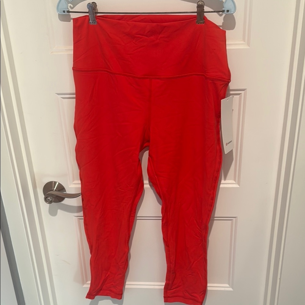 NWT Lululemon 14 Align HR Crop 23” love red but more of an orangey red